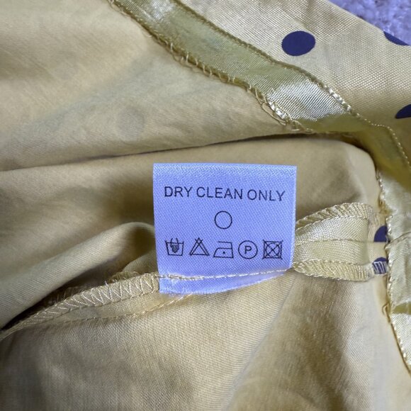 Barami Womens  Dress Yellow Polka Dot Tie Waist Fit and Flare Size 8 Mini E432 - Picture 11 of 15